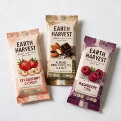 Custom Back Seal Sachet Bags for Vegan Protein Bars | Food Grade Flexible Packaging